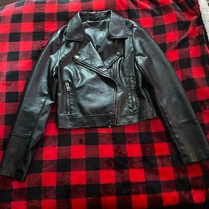 Aeropostale Black Faux Leather Jacket